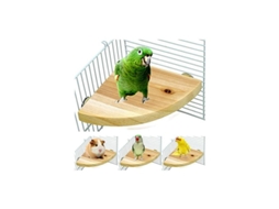 Poleiro de Madeira em Formato de Leque para Pássaros, Papagaios, Hamsters e Esquilos, Acessórios para Gaiolas AQUAFORGE