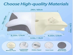 Lurelia Almofada Dormir, Espuma Viscoelástica, Ergonómica, Respirável, Lavável, Removível, Sono Descanso Variante 06