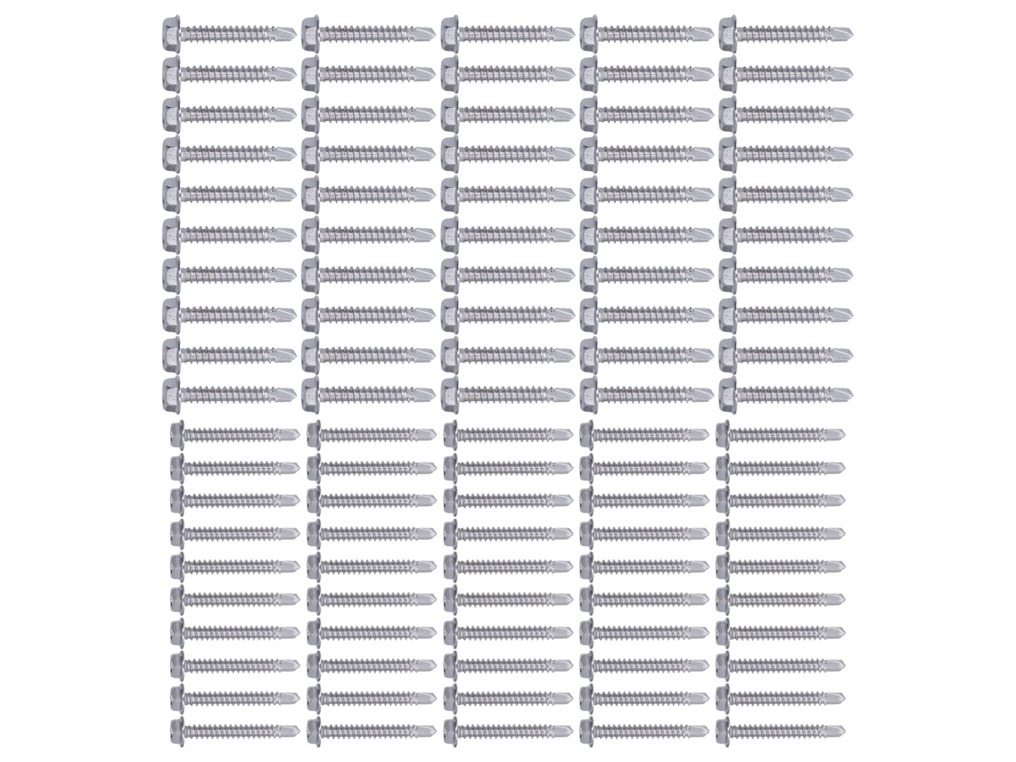 100 Parafusos Autoperforantes De Acero Inoxidable Hexagonais 4.2x32mm E 4.8x32mm Para Reparo De Móveis