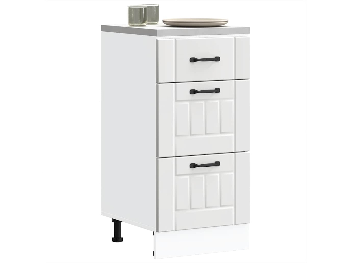 Armãrio De Cozinha Baixo Lucca Derivados De Madeira Branco DKD HOME DECOR