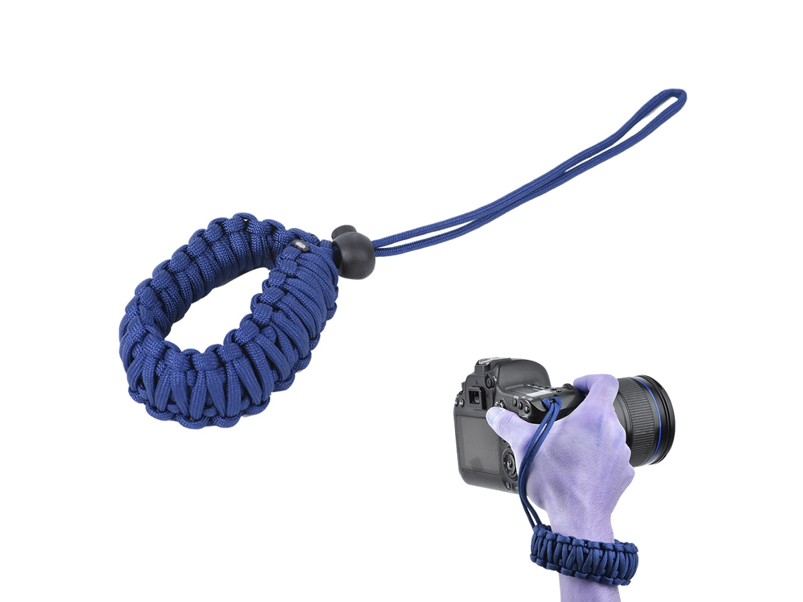 Large Size Camera Lanyard Weave Strap Anti Lost Anti Broken Digital Camera Wrist Band LAXISCREED (blue )