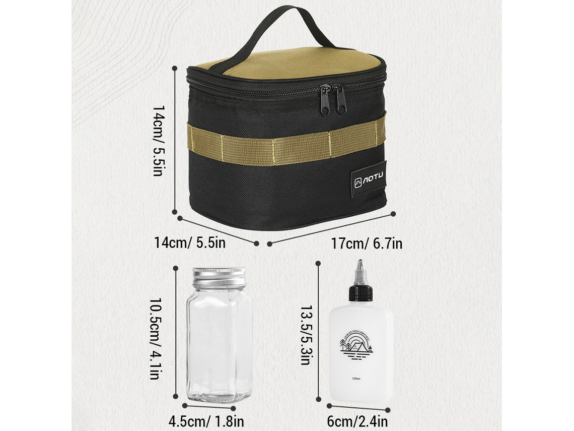 Conjunto de Frascos de Tempero para Camping com Saco