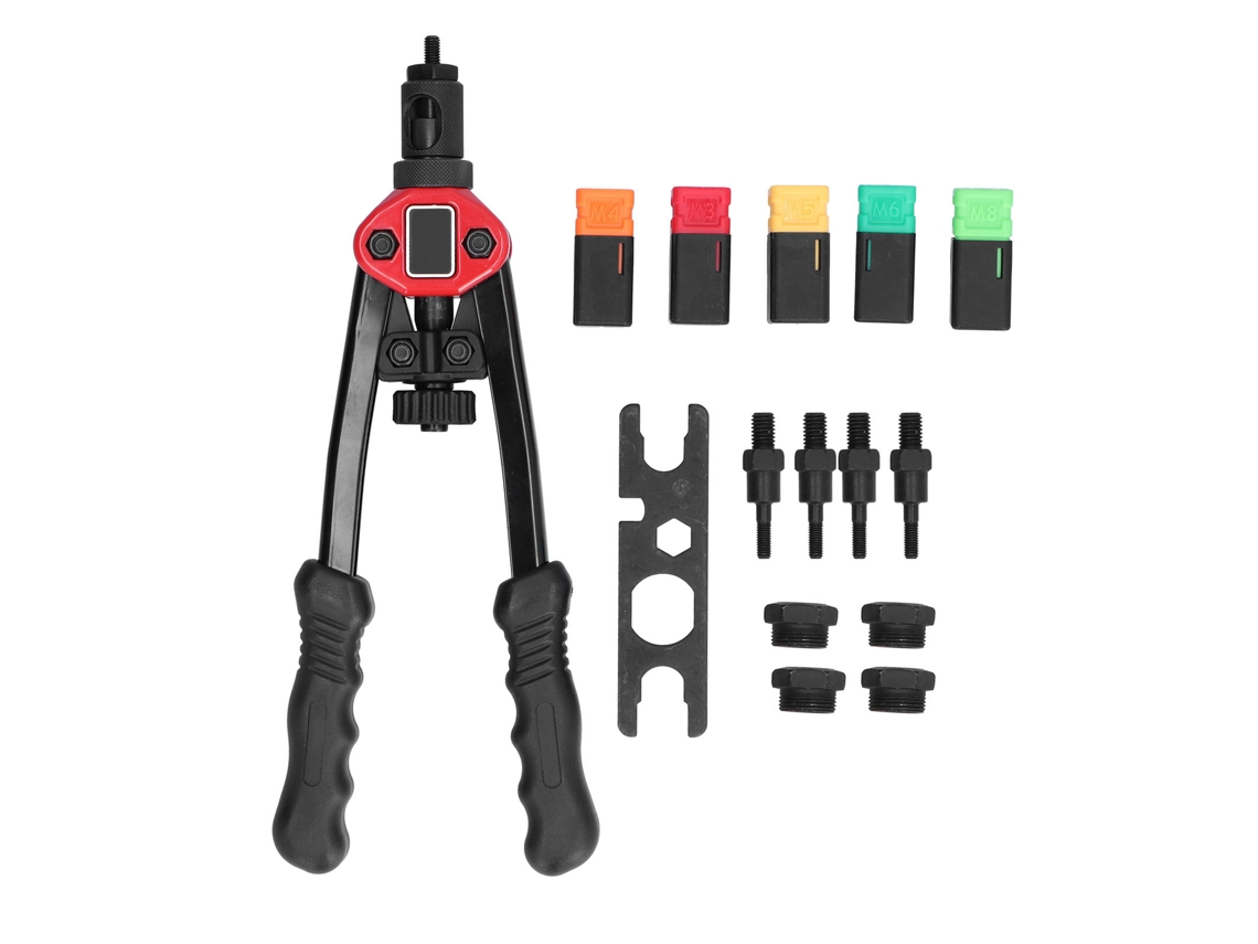Pistola Para Porcas De Rebite Em Aço Inoxidável Com Ponta M3 M4 M5 M6 M8 Kit Bt 606