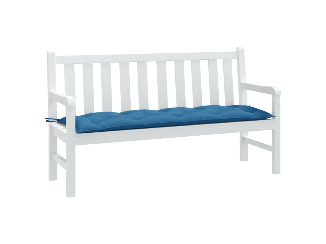 Vidaxl Almofadão P/ Banco Jardim 150x50x7 Cm Mesclado Tecido Azul