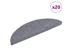 Vidaxl Tapetes De Escada Autoadesivos 20 Peças 56x17x3 Cm Cinza Claro Semicircular