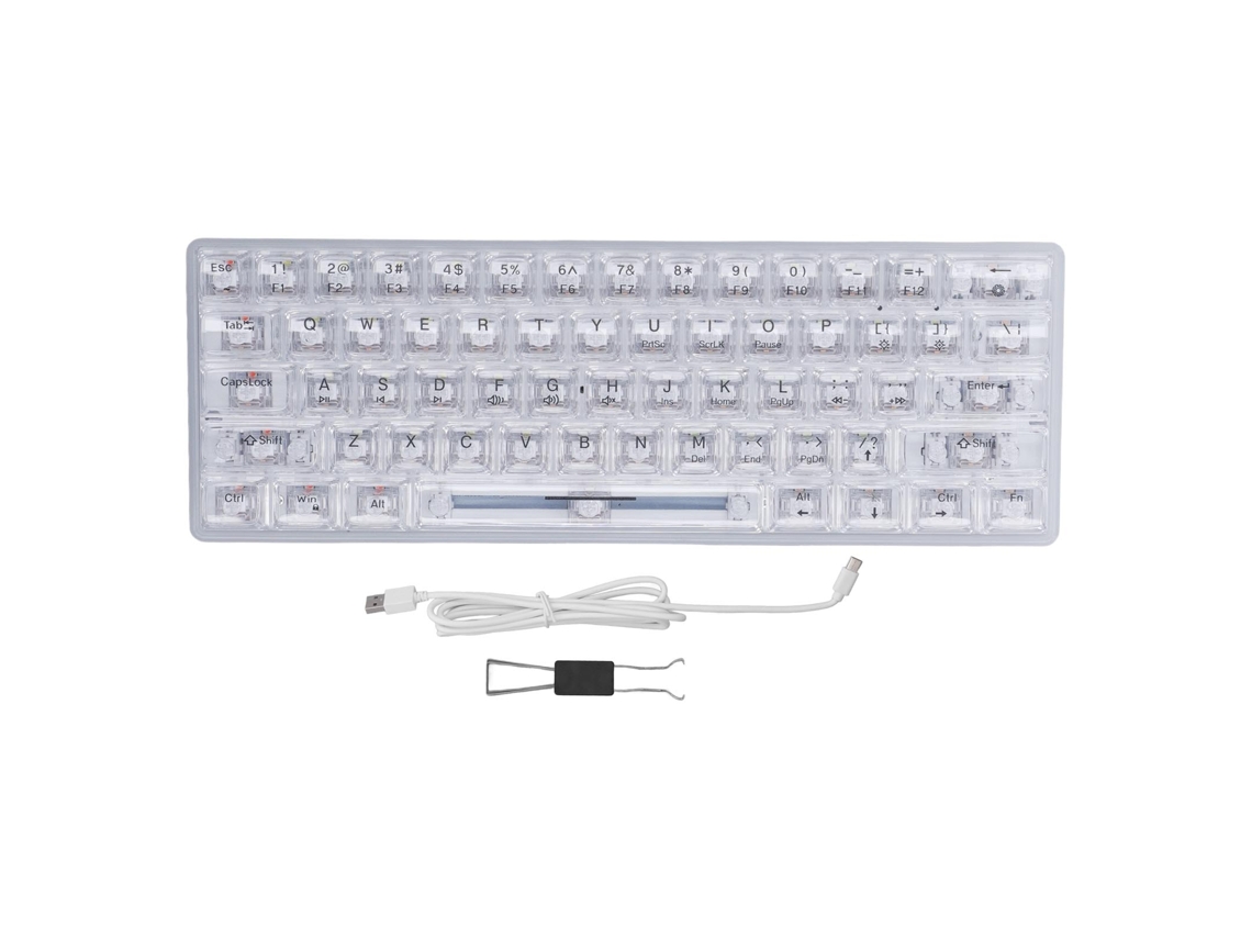 Teclado Mecânico Com Fios Transparente
