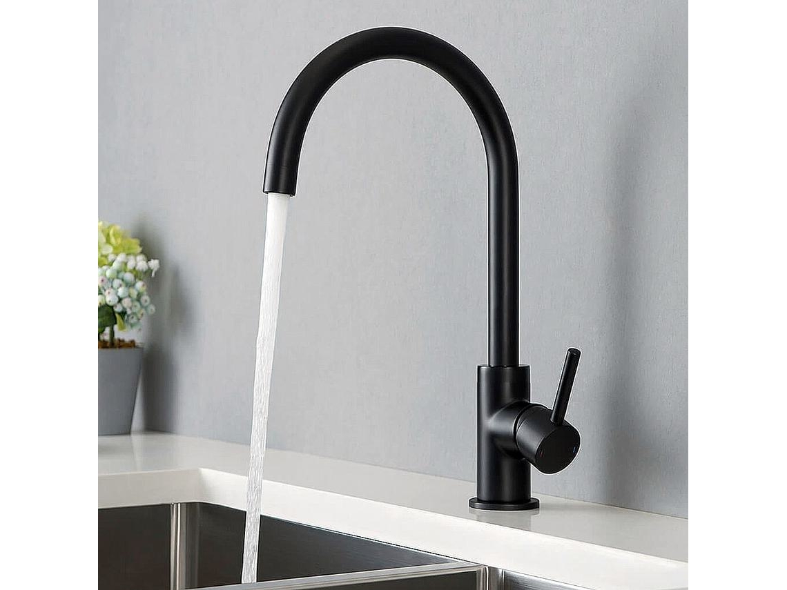 Kibath Torneira Para Pia Ache 36,5 Cm Com Acabamento Preto Fosco Em Latão