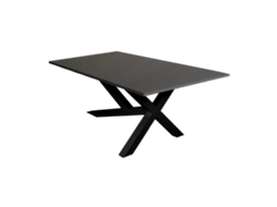 Sala de estar, sala de jantar, escritório, mesa de reuniões. Pernas de metal XY pretas. 140x100cm. Cinza. OFILIKE