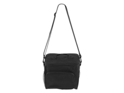 Bolsa de almoço grande e grossa em tecido Oxford com isolamento de duas camadas da Aquaforge para piquenique e acampamento, preta.