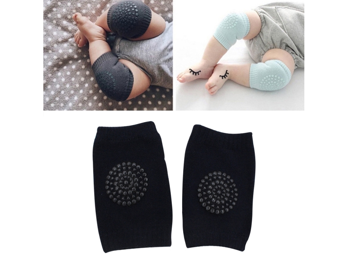 Joelheira Antideslizante e Respirável para Bebês Aprendizes de Caminhada Preto XIAOMOYU
