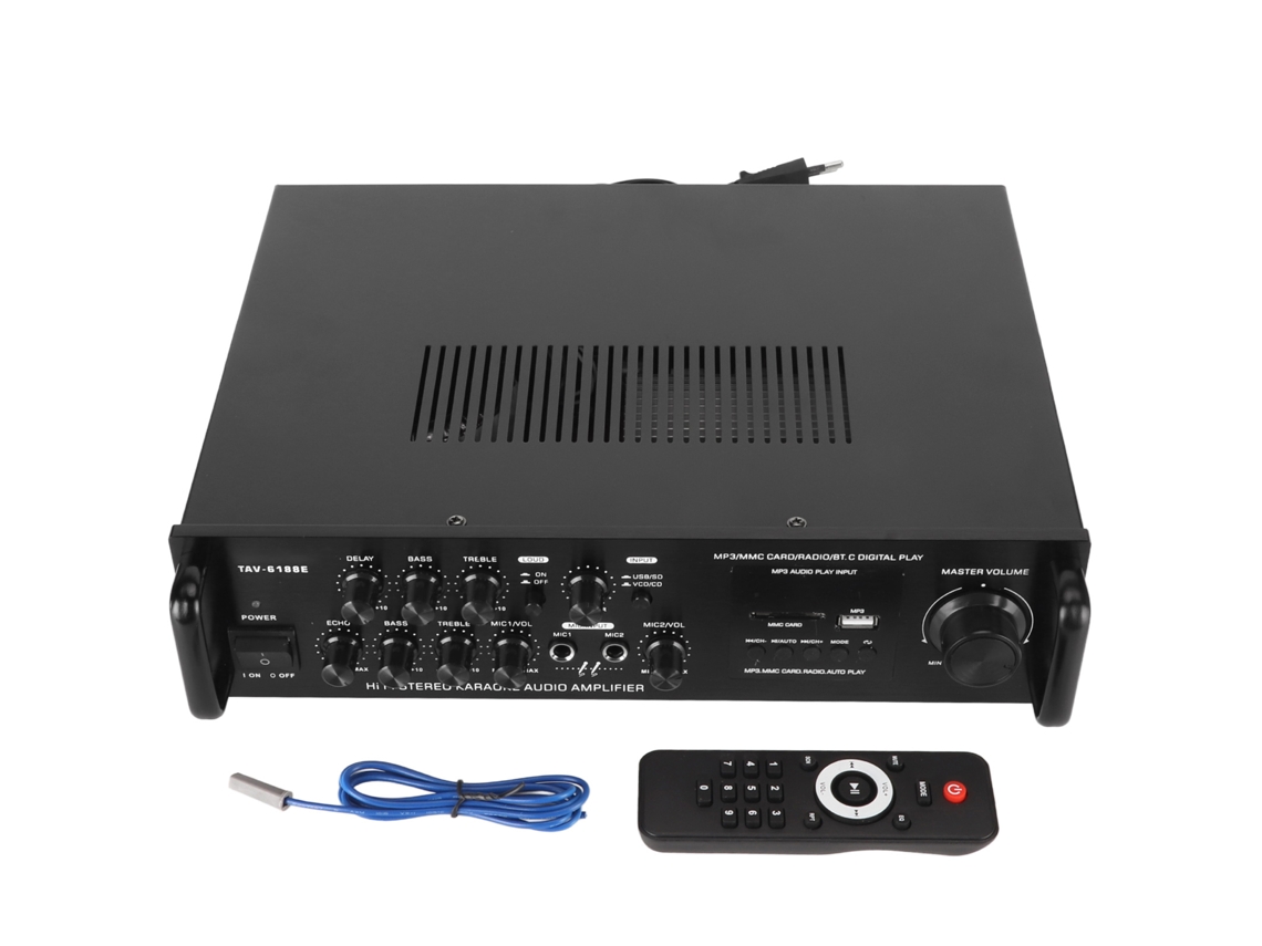 Amplificador De Áudio Carro 200w Bluetooth 12v Com Controle Remoto