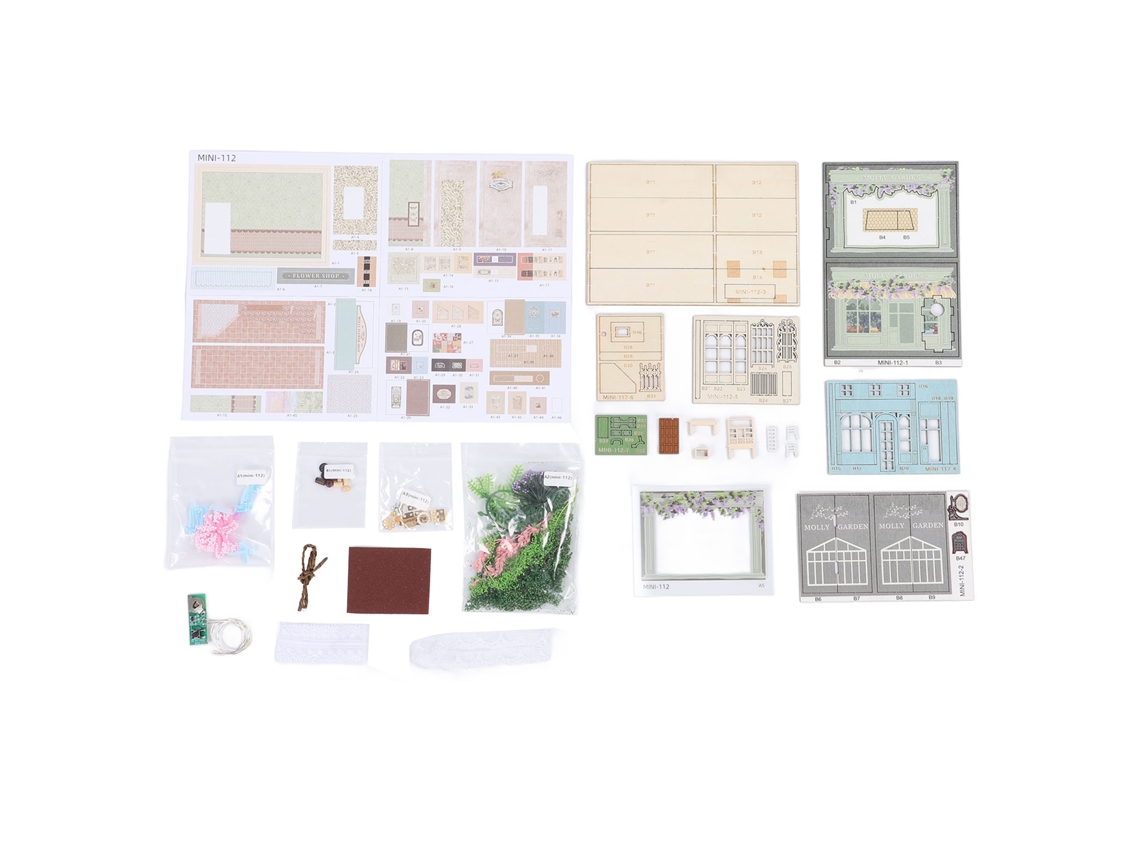 Kit Casa Miniatura De Madeira Com Luz Para Decoração E Presente