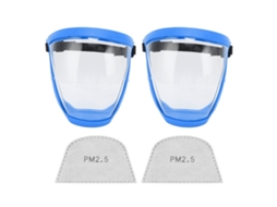 Mali 2pcs Protetor Facial Reutilizável Transparente com Algodão Filtrante Infantil Azul Branco