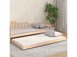 Cama De Solteiro | Cama De Adulto | Cama Sem Colchão 100x200 Cm Madeira De Pinho Maciça Wsd609637