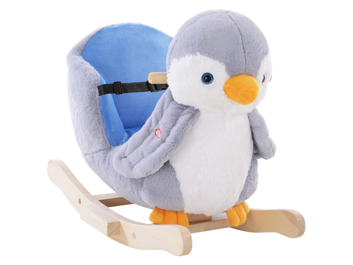 Cavalo De Balanço De Pinguim De Pelúcia Com 32 Músicas E Cinto De Segurança. Para Crianças A Partir De 18 Meses.