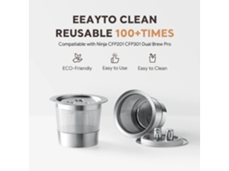 Pacote Com 2 Cápsulas De Café K Cup Reutilizáveis Para A Cafeteira Ninja Dual Brew Zeuxo