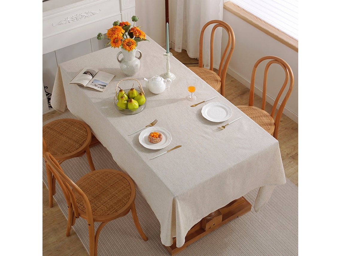 Toalha De Mesa De Algodão E Linho, Cor Sólida, Retangular, Para Restaurante, Casa, Mesa De Centro, Toalha De Mesa De Algodão De Cor Sólida