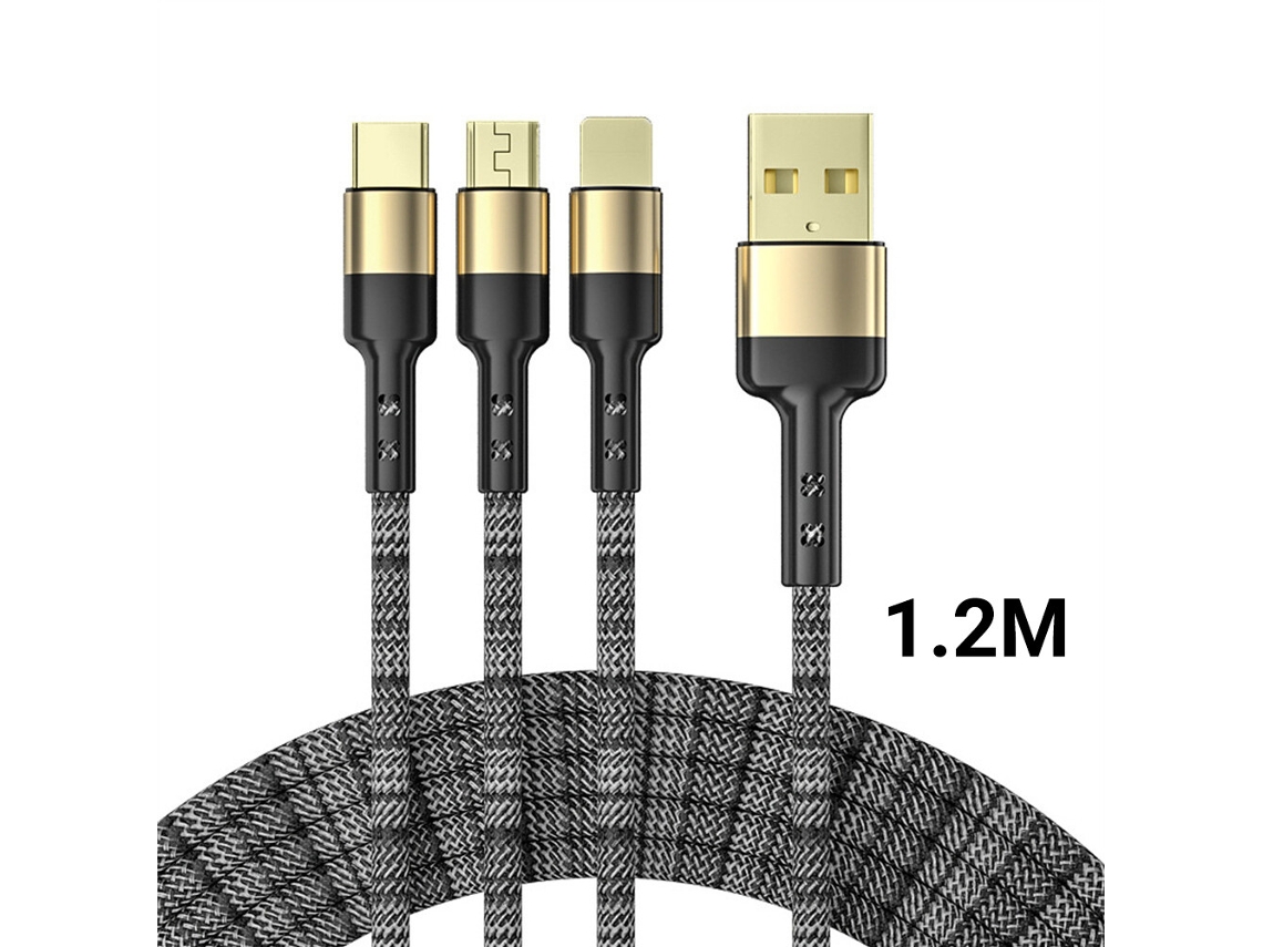 Cabo De Carregamento Múltiplo De 3 Pés 5a 3 Em 1 Usb Múltiplo Super Rápido Cabo De Carregamento Longo SUNNY SPACES