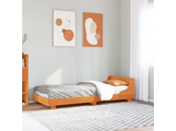 Cama Sem Colchão 75x190 Cm Madeira De Pinho Maciça Castanho-mel