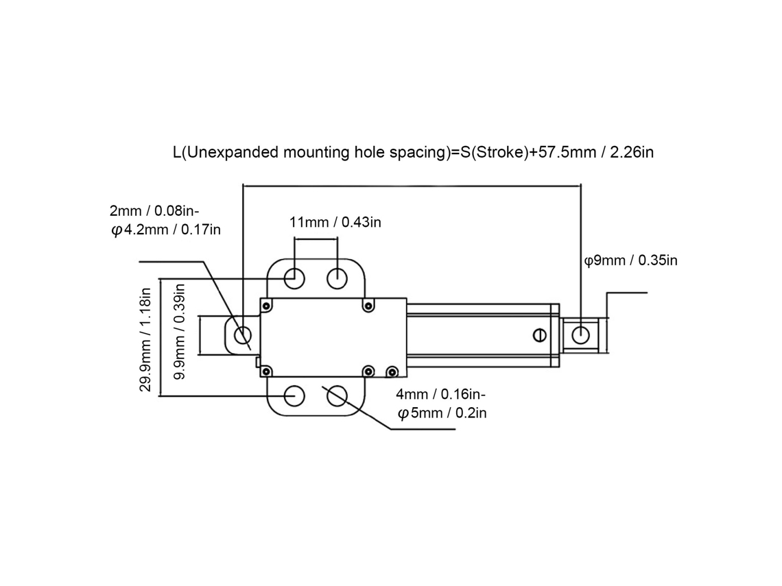Laxiscreed Atuador Linear Elétrico Com Curso De 30mm E Velocidade De 4mm/s