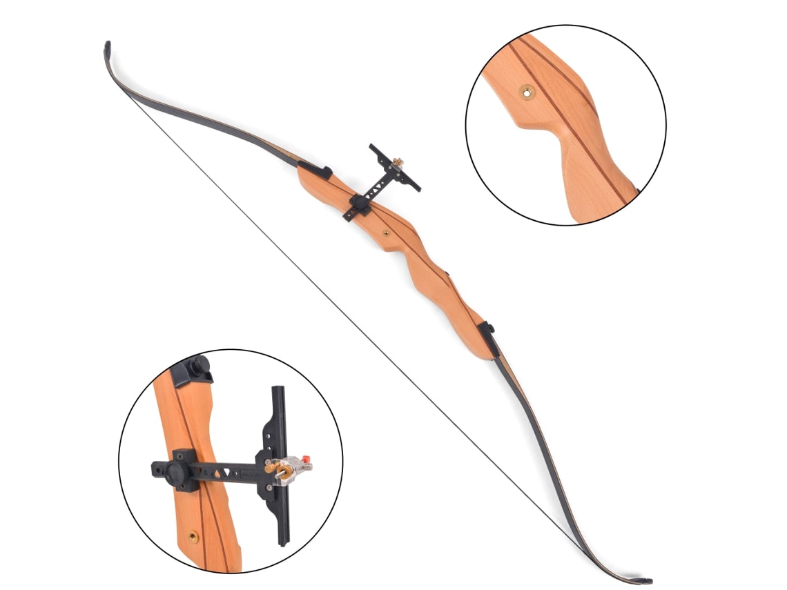 vidaXL Arco para adultos recurvo 173 cm, 14,5 kg