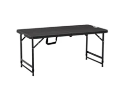 Mesa de Exterior Aço e Hdpe Cor Cinza Escuro/cinza de Carvão 118x60x56-74cm Outsunny