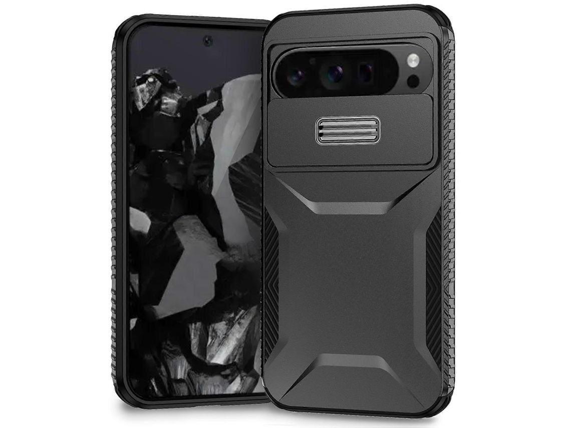 Compre Capa De Tpu Pc Antiderrapante Com Borda Lateral E Tampa De Lente Para Google Pixel 9 Pro Xl, Preta