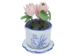 Primerox flor em Vaso Miniatura Casa de Bonecas 1:12 Bonsai Simulado Presente Infantil Decoração