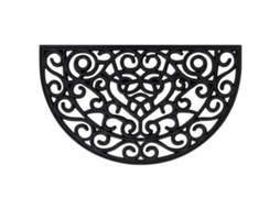 Vidaxl Tapete De Porta Semicircular 45x75 Cm Borracha