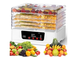 Desidratador De Alimentos De 350 W Com Visor Led E Temperatura Ajustável Para Carne Seca, Frutas E Legumes.