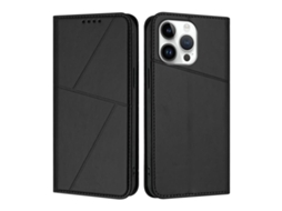 Capa De Couro Fosco Para Iphone 16 Pro Max - Flip Magnético