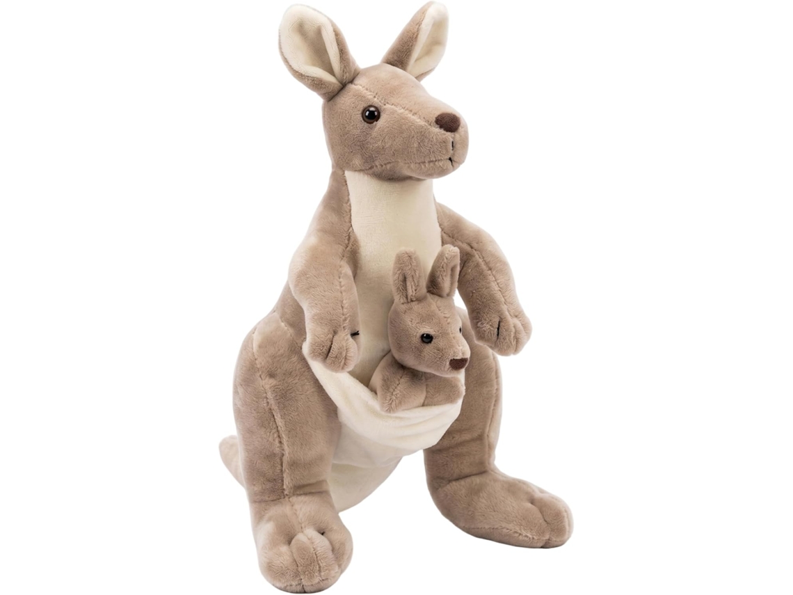 Brinquedo De Pelúcia, 28 Cm, 11 Polegadas, Canguru, Mãe, Filhote