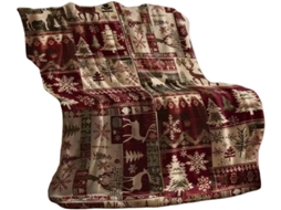 Manta de Natal Syjym com Papai Noel Estampa Digital Flocos Neve Ideal para Lazer, Macio, Quente, Ideal para Qu