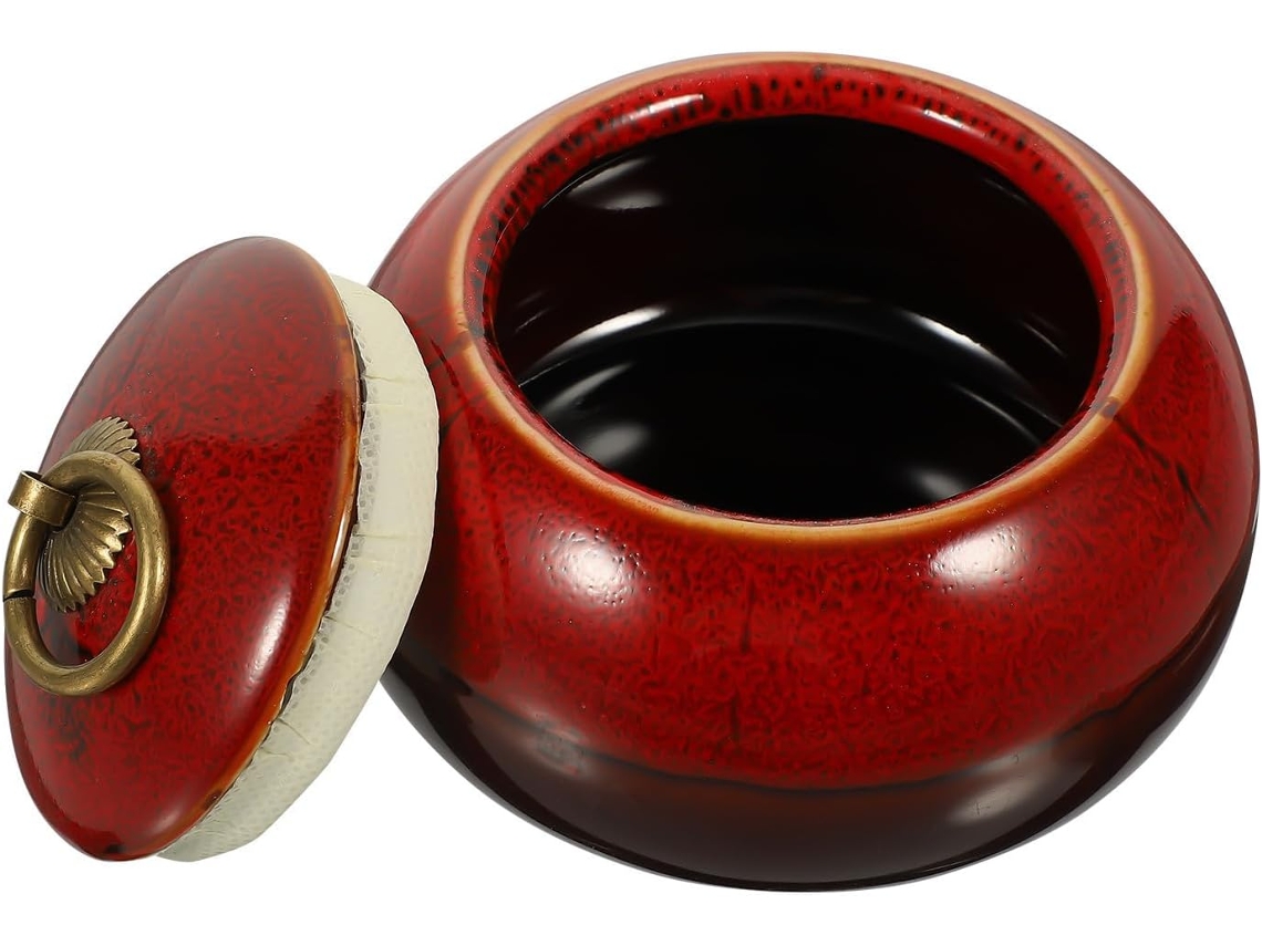 Recipiente De Cerâmica Vermelha Angooily Para Armazenar Chá, Com Tampa Hermética, Prático, Multifuncional E Com Um