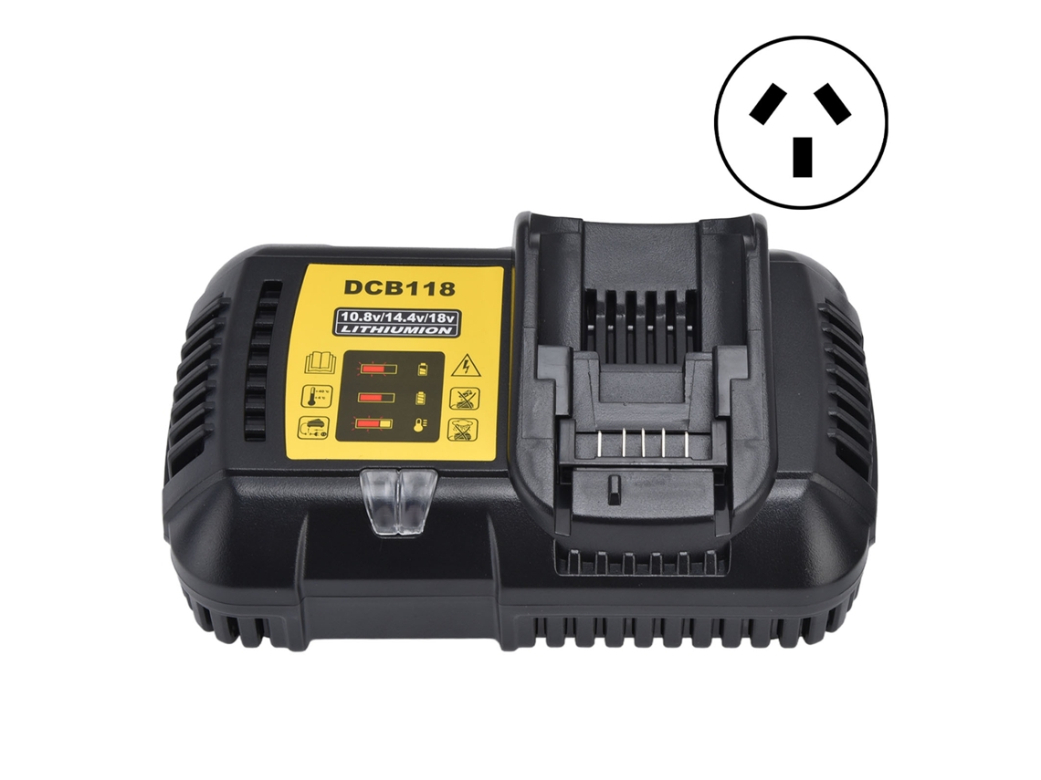 Carregador de bateria de lítio 12V/20V, DCB201, carregador rápido de substituição para bateria de íons de lítio de 100-240V