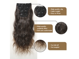 4 Pcs Extensión De Pelo Rizado De 22 Pulgadas Con Clips Para Uso Diario