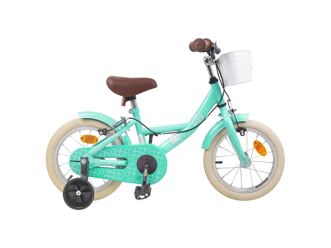 Vidaxl Bicicleta Infantil 14 Polegadas Para 3 A 5 Anos Verde Do Mar