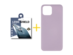 Pack 1 x Película de Câmara + Capa GANDY Apple iPhone 16 Plus Silicone Líquido Roxo