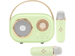 Mini Máquina De Karaokê Para Crianças Alto Falante Bluetooth Portátil Com 2 Microfones Sem Fio Brinquedos Para Presentes De Meninos E Meni Yizhood