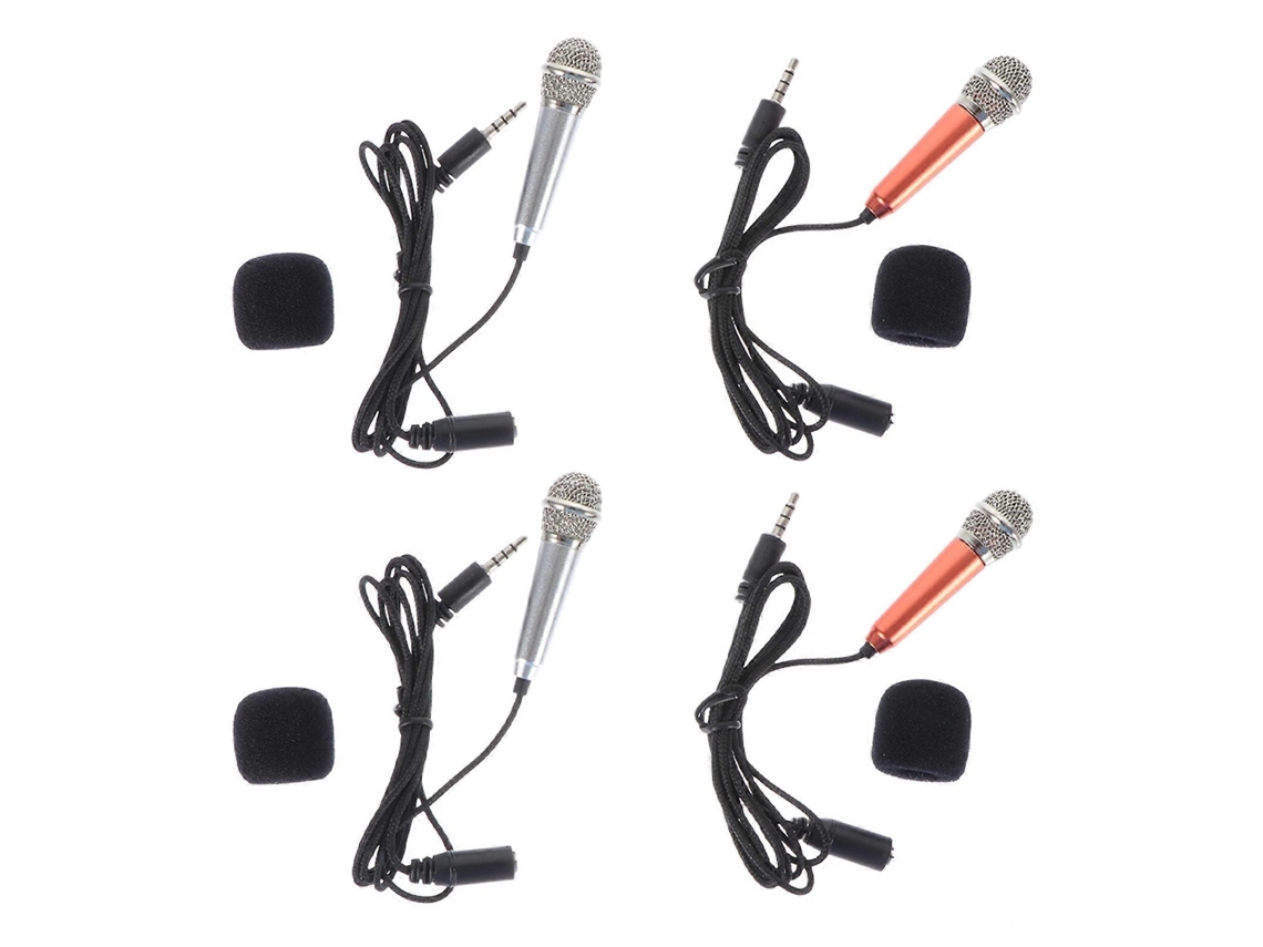 4 Mini Microfones De Gravação, Microfones Para Karaokê, Microfones Portáteis
