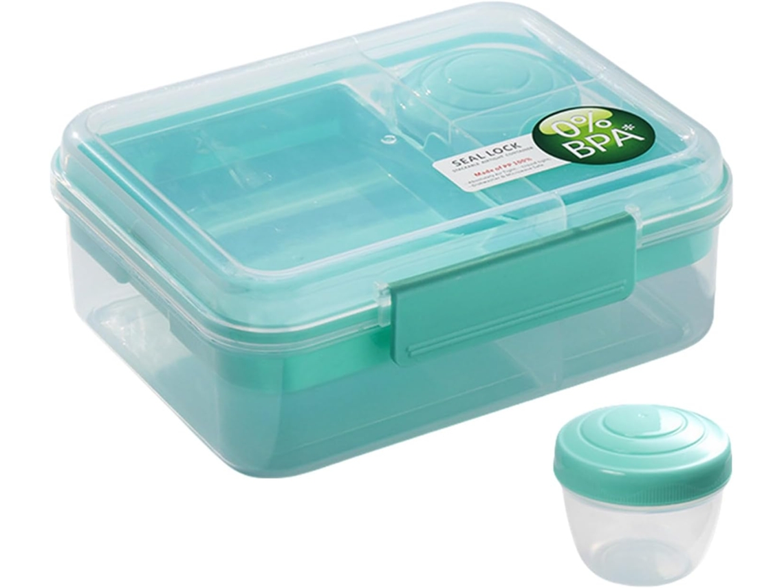Recipiente Portátil Prático De 2 Camadas Com Vários Compartimentos Para Alimentos, Ideal Para Estudantes E Profissionais