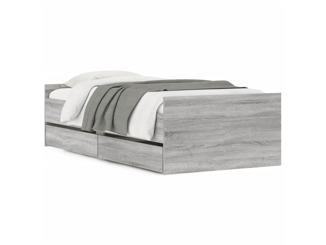 Estrutura de Cama com Gavetas Cinzento Sonoma MAISON EXCLUSIVE (100x200 cm)
