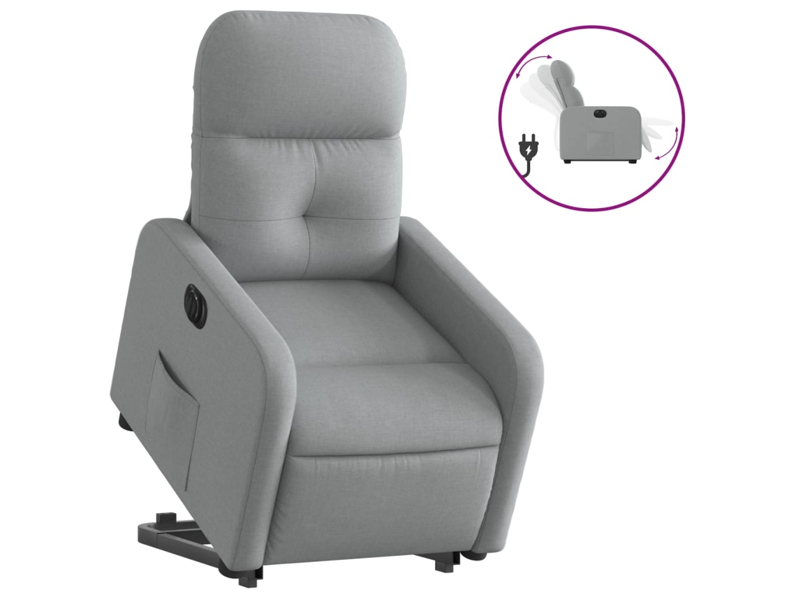 Electric Stand Up Recliner Chair, Electric Stand Up Recliner Chairs Vidaxl Cinzeto Tecido