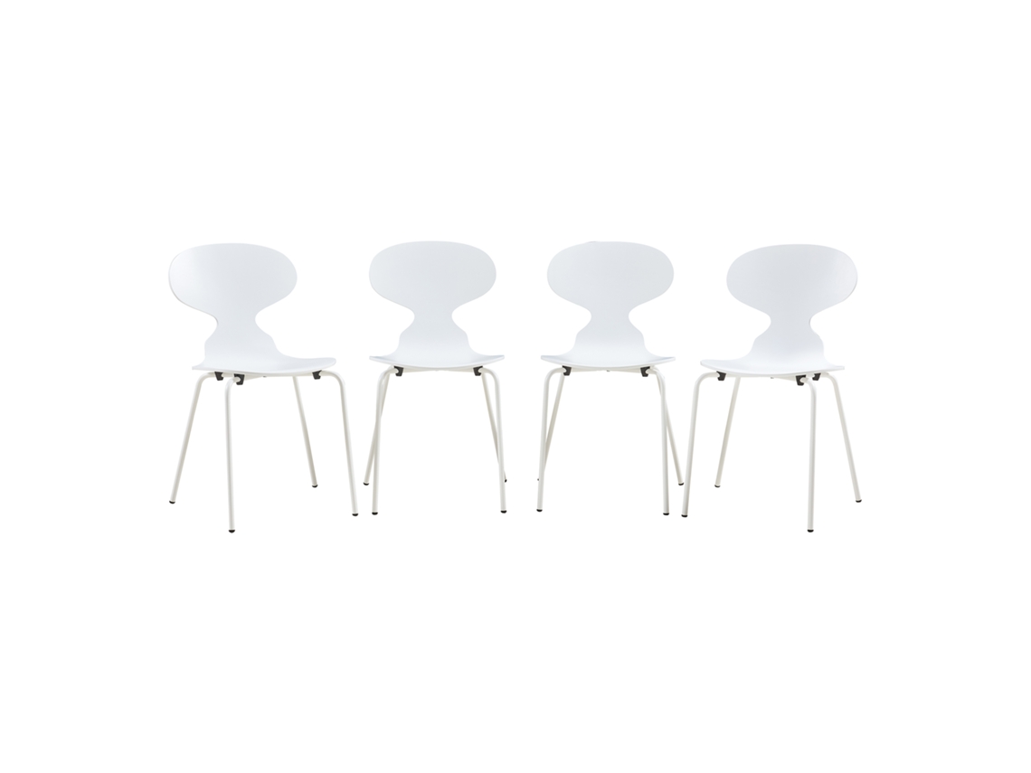 Conjunto De 4 Cadeiras De Jantar Kil 80x47x48cm Branco [EN.CASA]