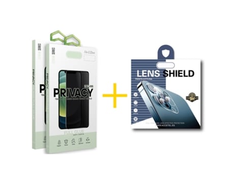 Conjunto De Películas De Ecrã Câmara Traseira Moldura Para Iphone 16 Pro Max Gandy Vidro Temperado Preto (2un)