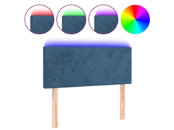 Led Headboard, Led Headboards Vidaxl Azul Veludo (100 X 5 X 78/88 Cm)