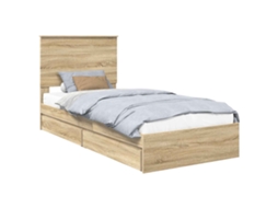 Cama com Armazenamento Carvalho Sonoma 75x190 cm MAISON EXCLUSIVE