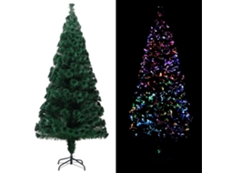 Vidaxl Árvore De Natal Artificial Com Suporte 180 Cm Fibra Ótica Verde