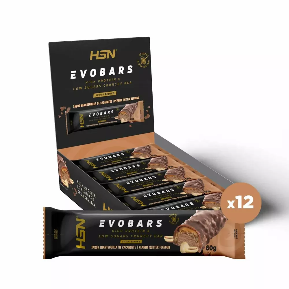 Caixa Evobars Protein Bar 12X60G Creme de Amendoim HSN