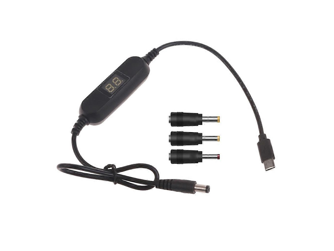 Cabo Usb-c Para Dc Ajustável, 5,5×2,1 Mm, Pontas 2,5×0,7 3,5×1,35 4,0×1,7
